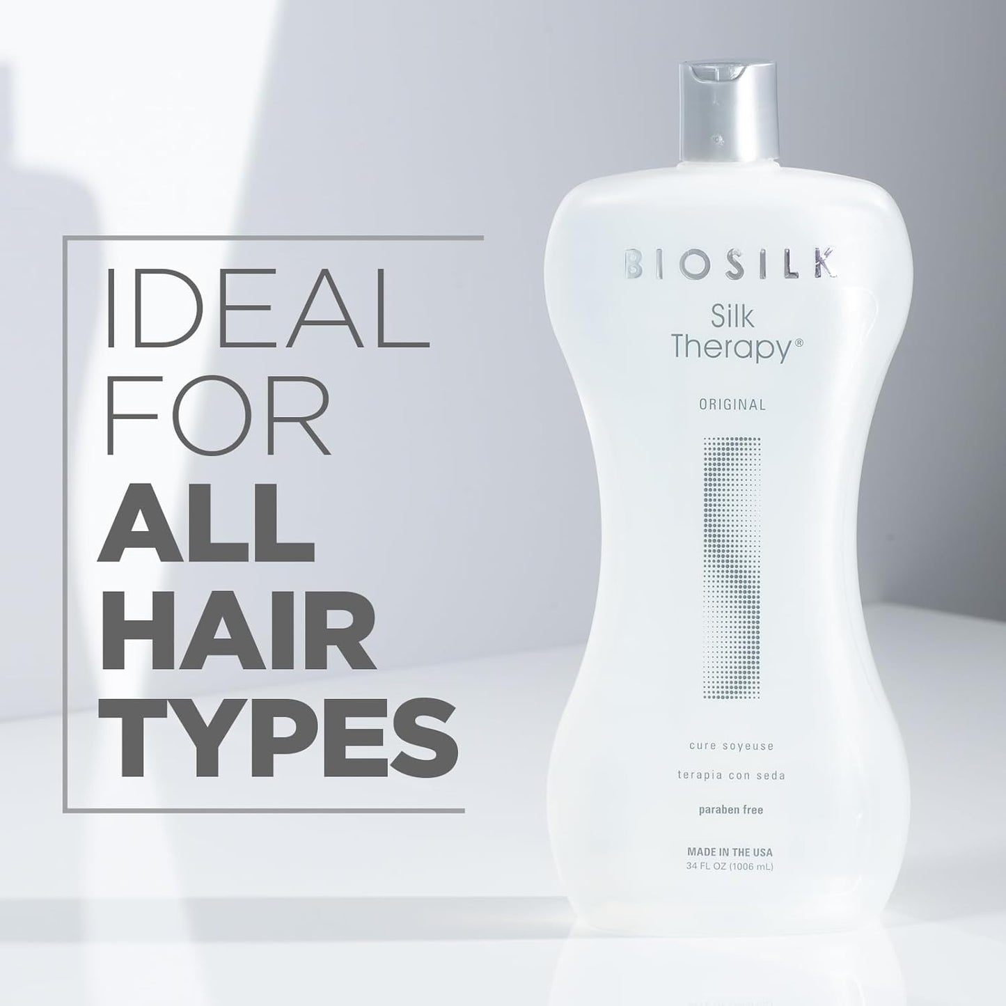 Silk Therapy Original, Reconstructing Leave-In Hair Treatment, Adds Shine, Smooths & Prevents Split Ends, Sulfate-Free, Paraben-Free, Cruelty-Free, 34 Oz