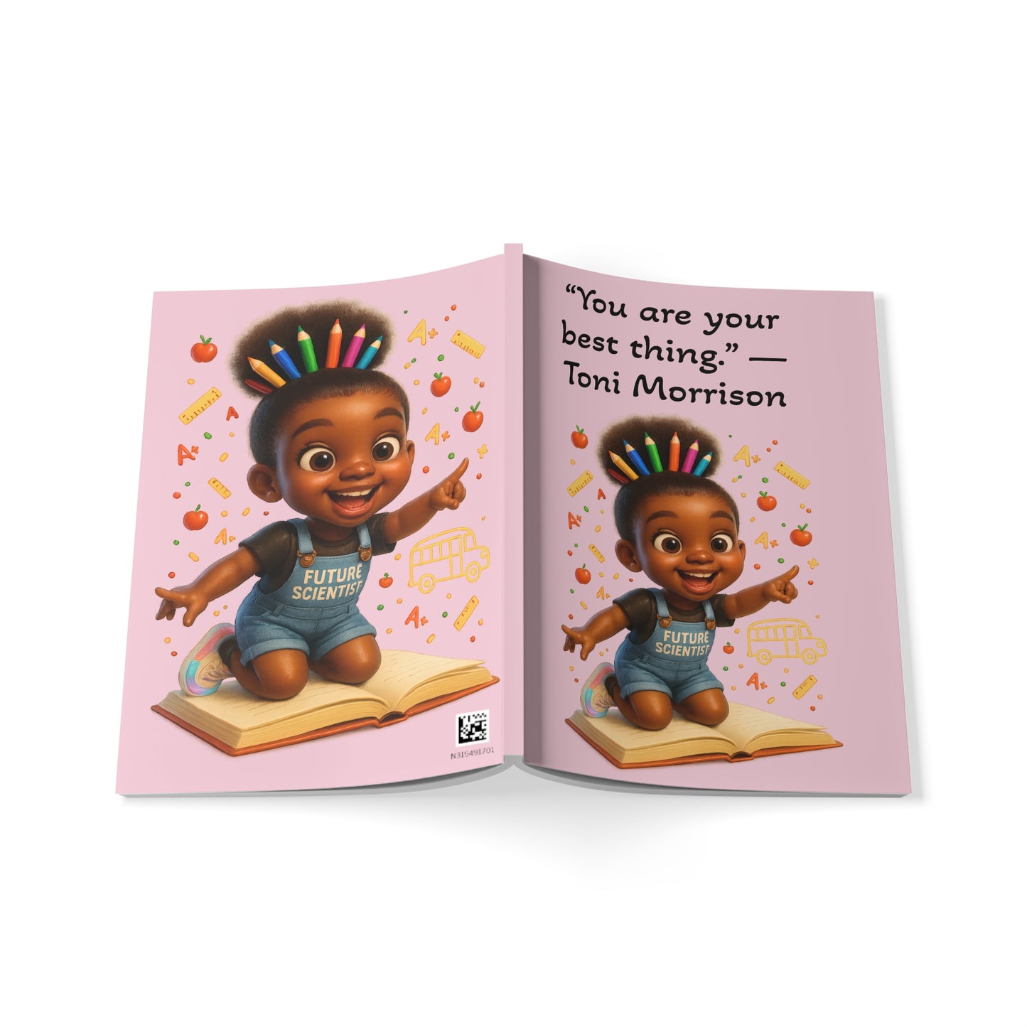 Inspirational Kids Notebook — “You are your best thing.” Toni Morrison, Future Scientist A5 Softcover