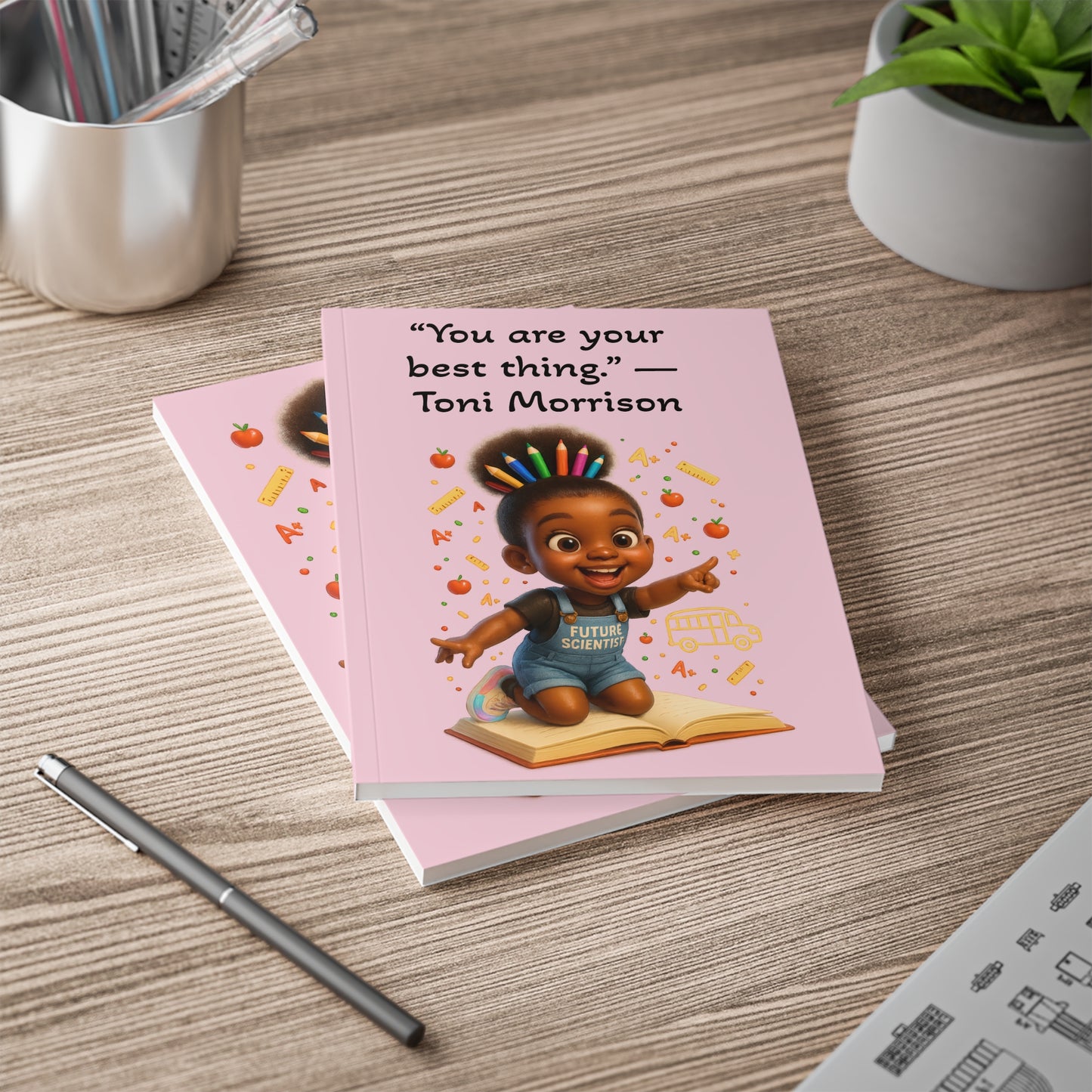 Inspirational Kids Notebook — “You are your best thing.” Toni Morrison, Future Scientist A5 Softcover
