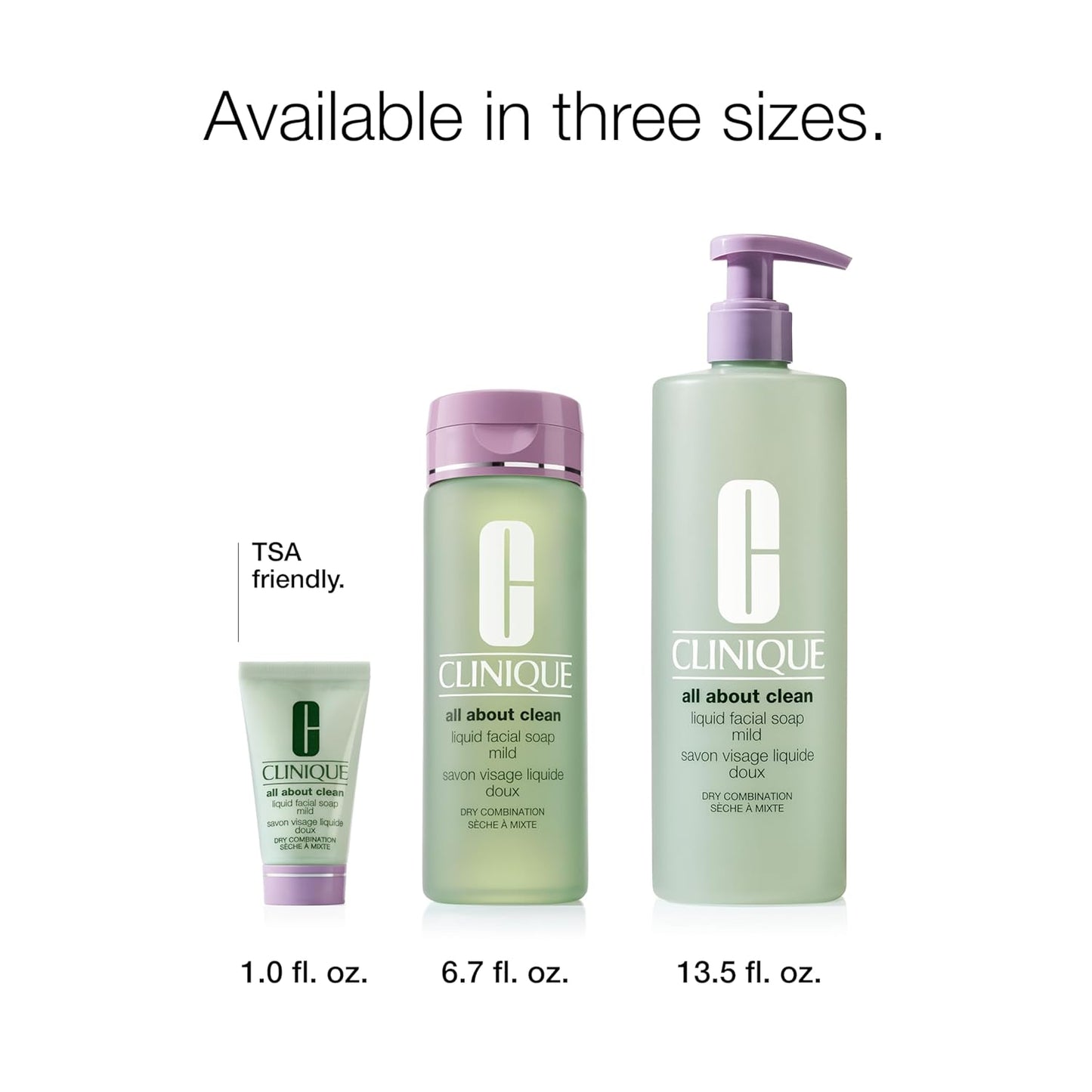 Clinique All about Clean Liquid Facial Soap Mild | Gentle Face Cleanser for Dry Combination Skin | Type 2 Face Wash | Step 1 in 3-Step Skin Care Routine